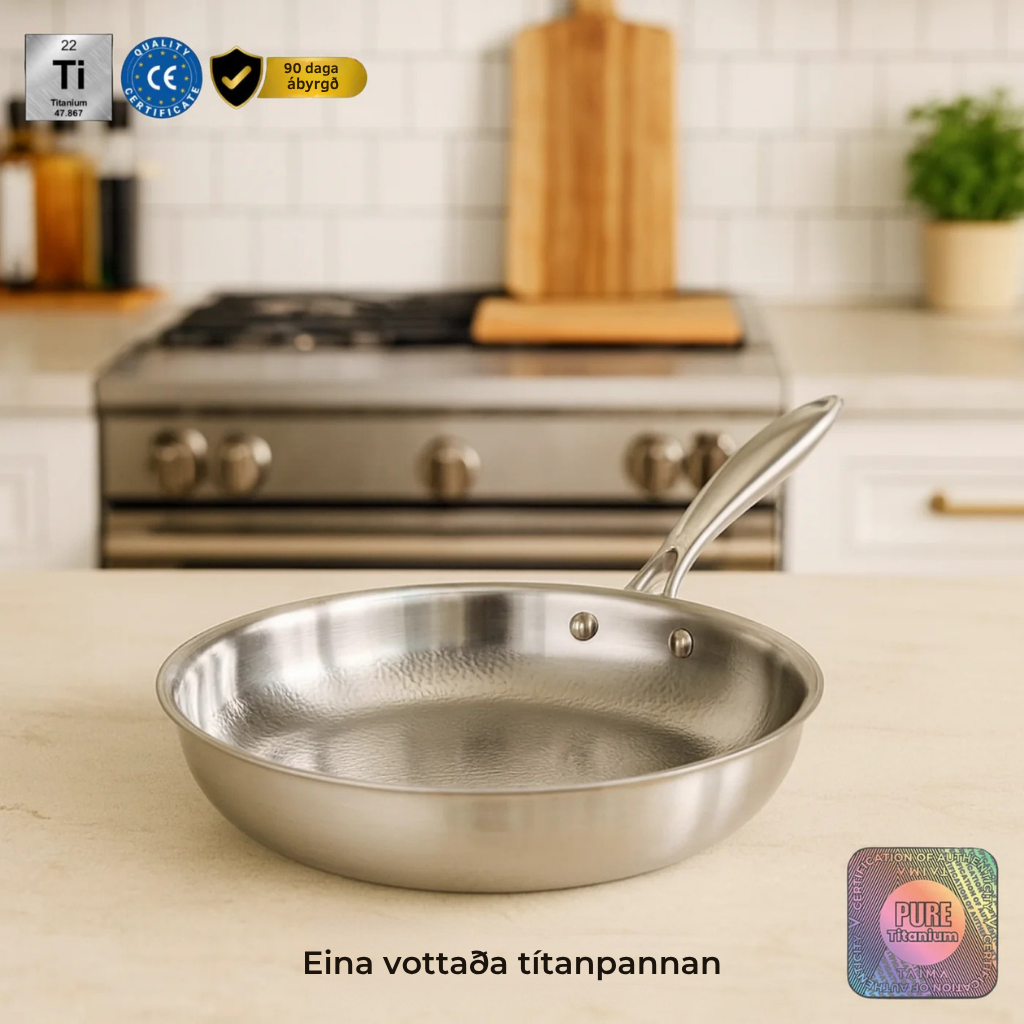 Titanicraft hamrað wok-panna