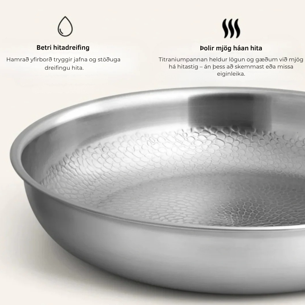 Titanicraft hamrað wok-panna