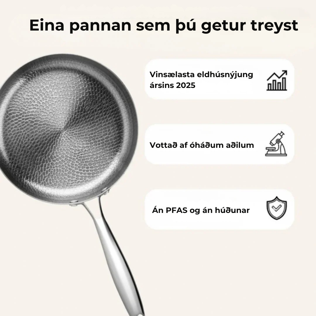Titanicraft hamrað wok-panna